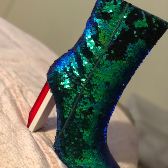 Sequin Reflector Heel Booties - Picture 4 of 7